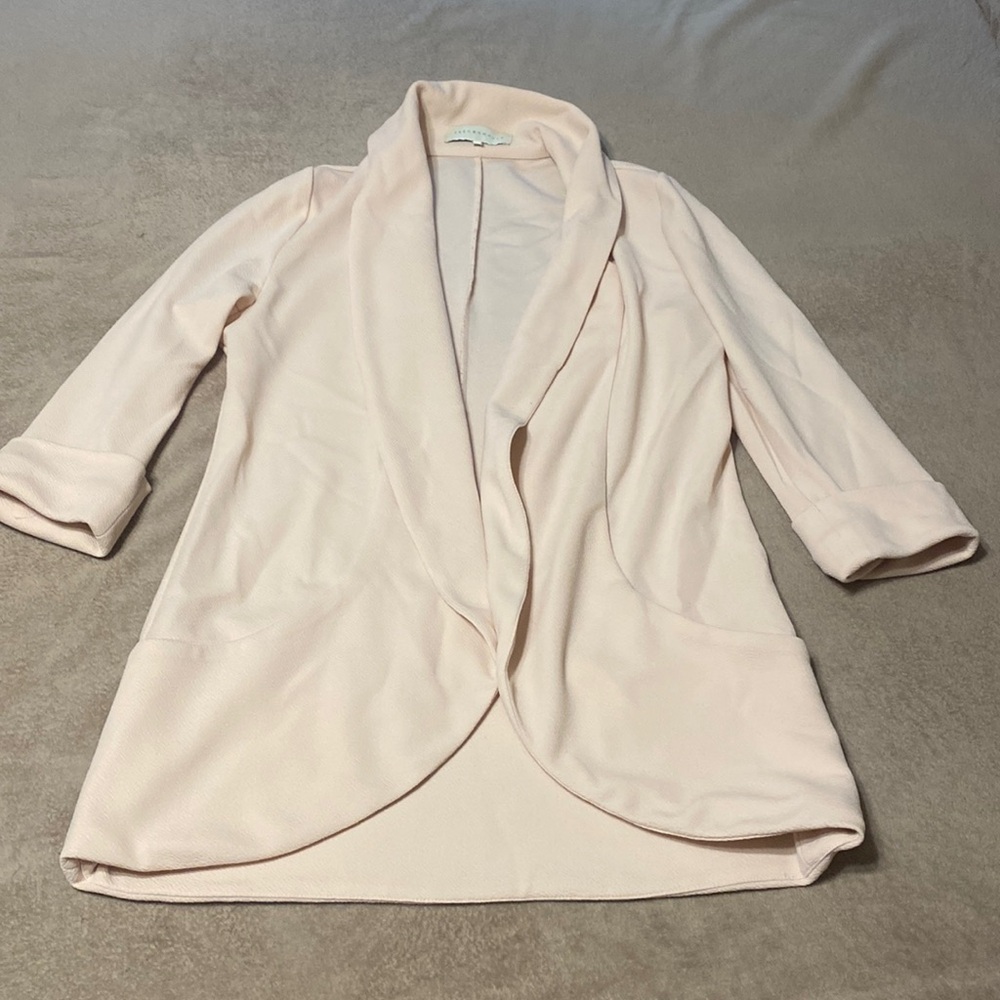 Light Pink Gauzy Blazer - Size L - French Mauve